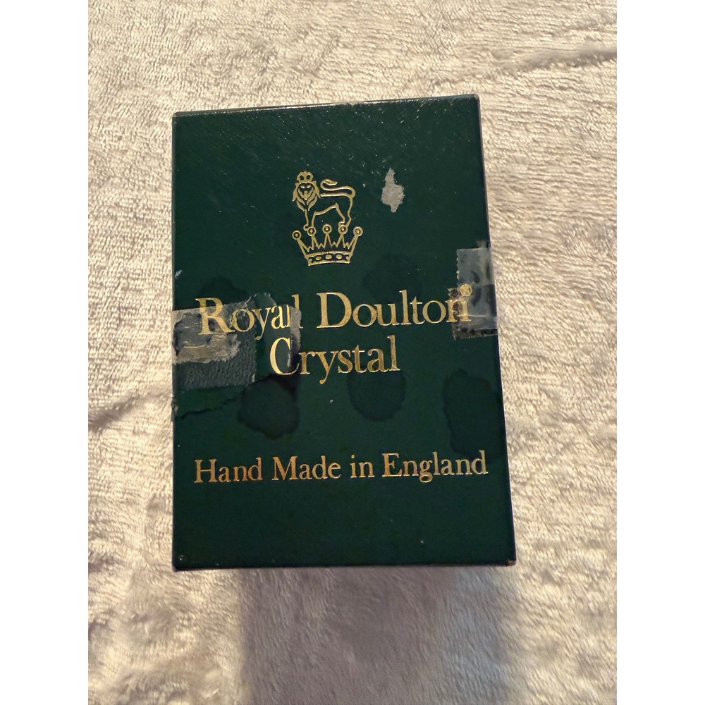Royal Doulton Crystal Bell Ornament Hand Made in England with Box Red Ribbon